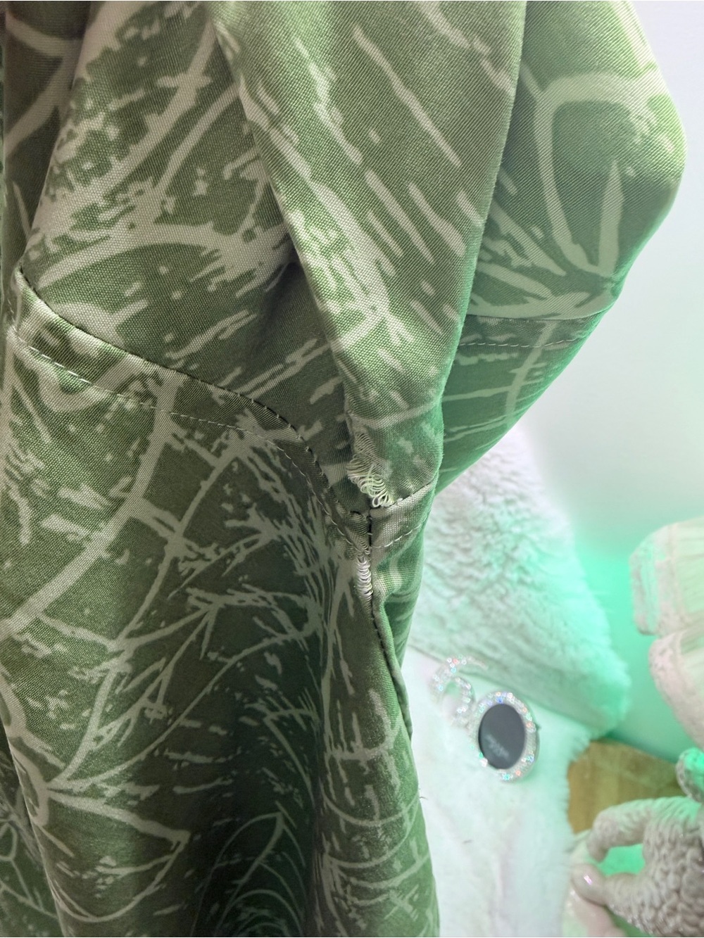 Aloha Joe Green Floral Short-Sleeve Button-Up Shirt Lightweight Casual Top 🍃 - Picture 6 of 7